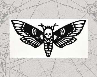 Sticker 2 Death's Head Hawkmoth Sinister Vinyl Decal TWO Pack