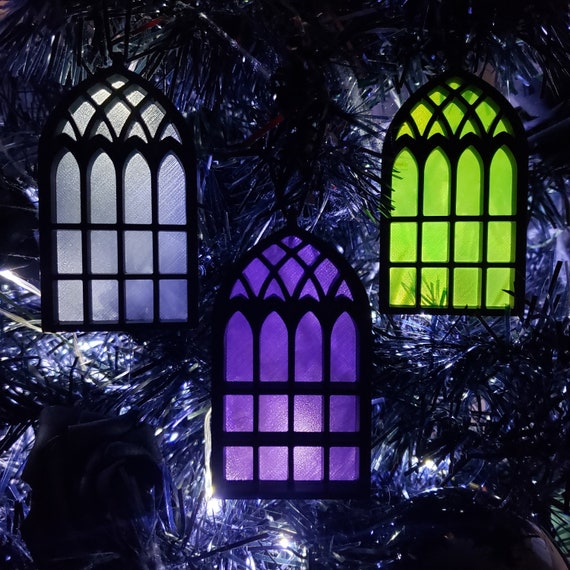 Cathedral Window Tree Ornament • Gothic Holiday Home Decor • 3D Printed