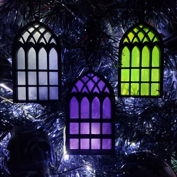 Kathedrale Fenster Baumschmuck • Gothic Holiday Home Decor • 3D Gedruckt