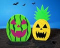 Watermelon and Pineapple Jack-O-Lantern Ghoulz • Gothic Home Decor • 3D Printed product logo