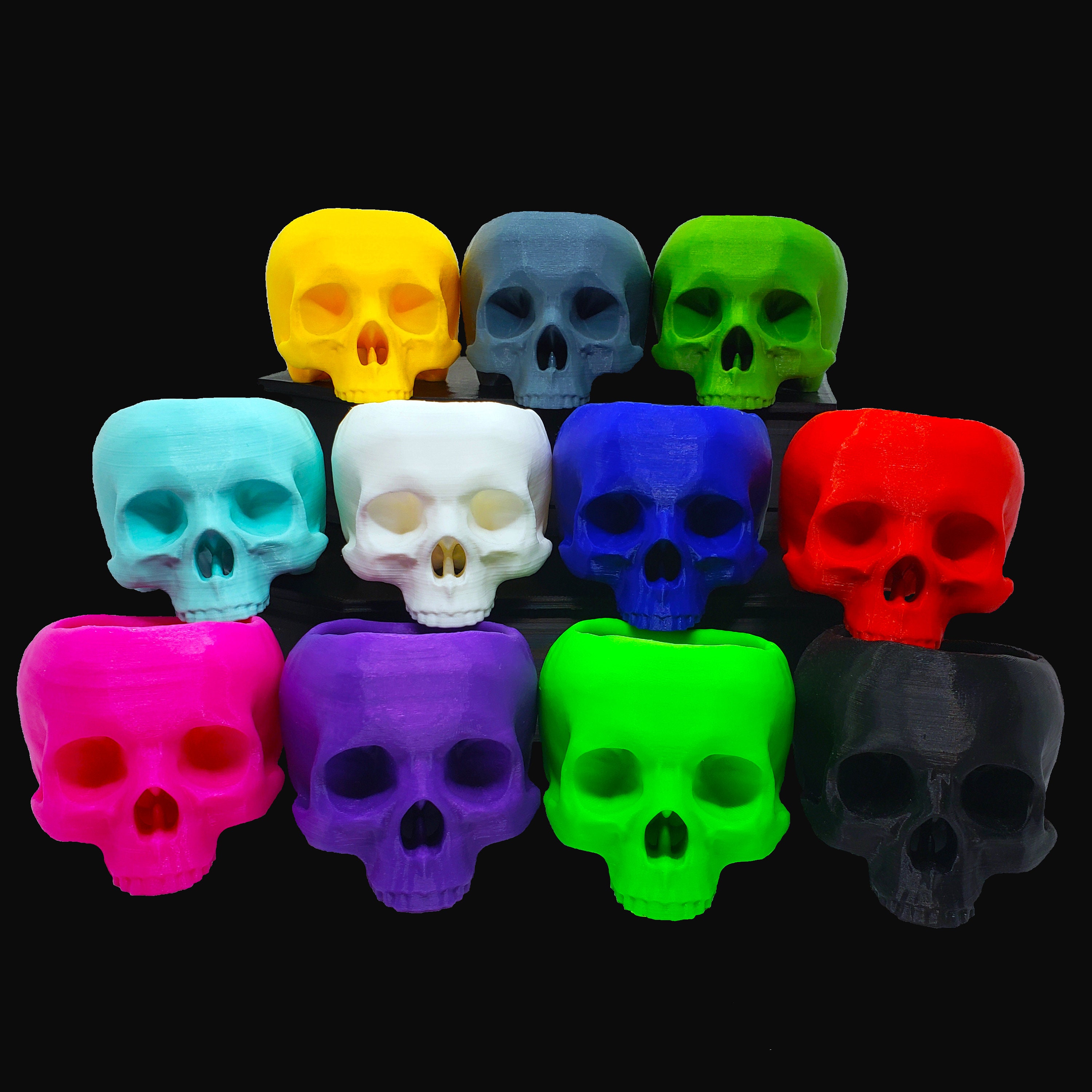 Skull Succulent Planter • Gothic Home Garden Decor • 3D Printed