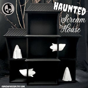 Haunted Scream House Shelf • Gothic Home Decor • 3D Print