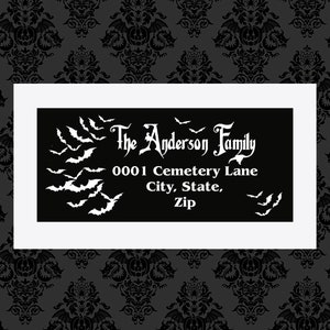 Custom Bats Return Address label tags 8X6 Sticker Sheet Stickers Witchy Gothic gifts wrapping goth horror occult Ouija stationary