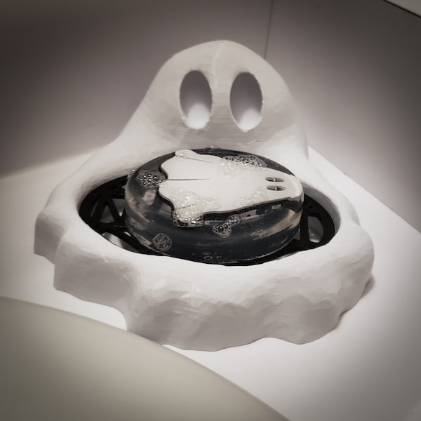 No Feet Ghost Soap Dish with Tray • Gothic Bathroom Decor • 3D Printed