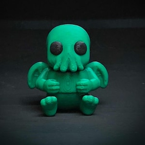 Juguete antiestrés de Cthulhu • Accesorio articulado gótico • Impreso en 3D