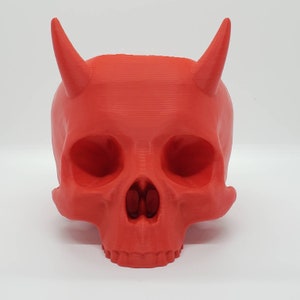 Large Horned Skull Planter Gothic Home Garden Decor 3D Printed image 2