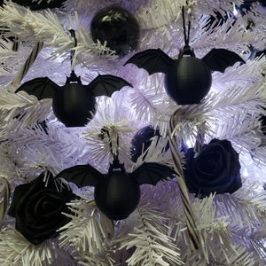 Bat Bauble Tree Ornament • Gothic Holiday Home Decor • 3D Printed