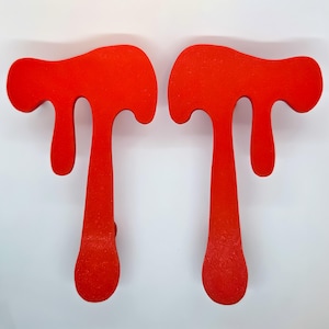 Puxador de armário com estampa de sangue pingando - Vertical • Ferragens para casa gótica • Impressão 3D