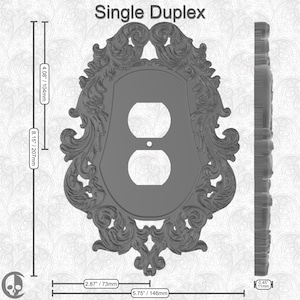 Victorian Frame Switch Plate Cover Gothic Home Hardware 3D Printed 1 Single Duplex Outlet