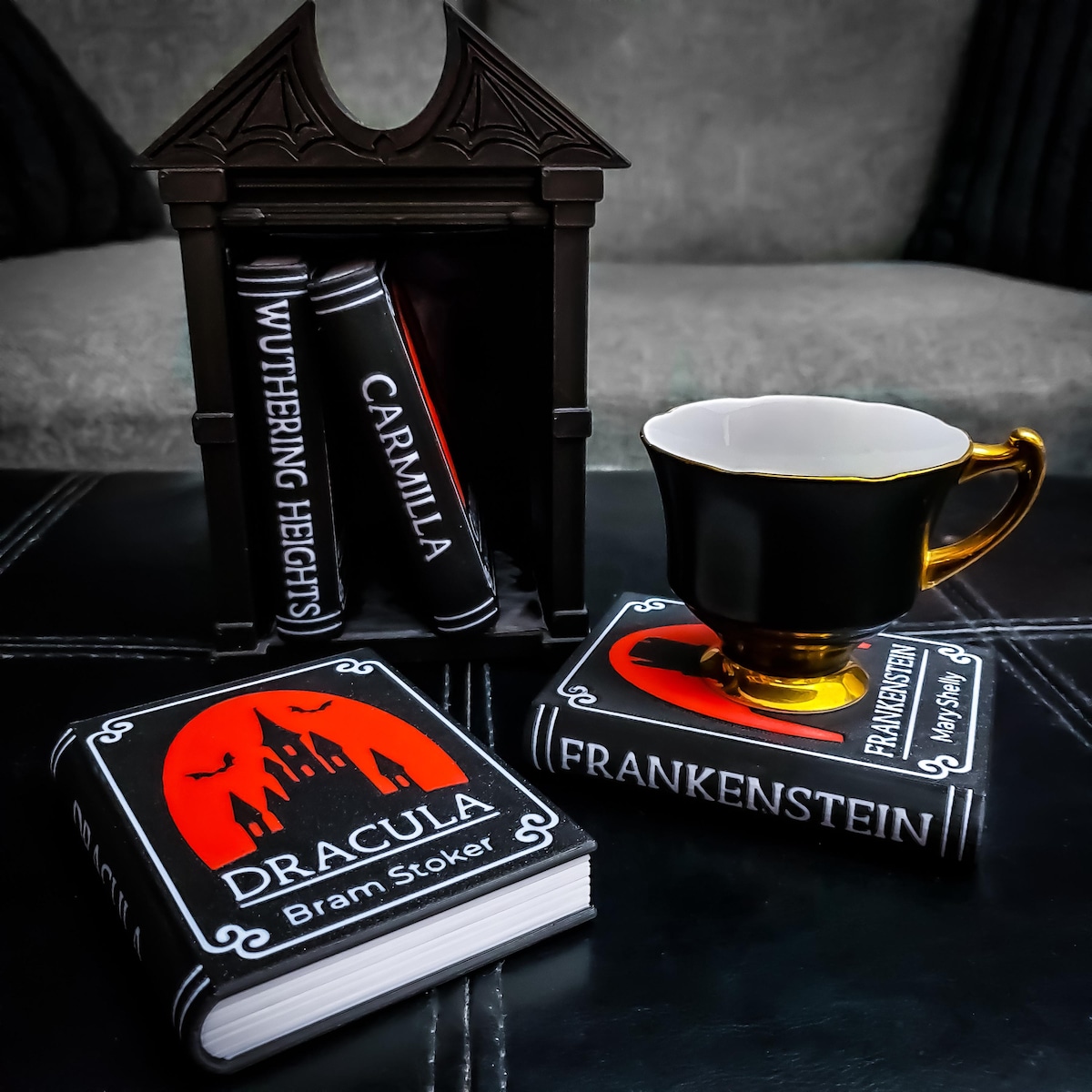 Classic Gothic Book Coasters • Gothic Home Decor • 3D Printed - Etsy