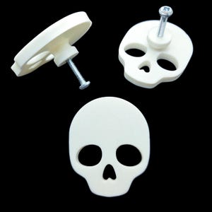 Skull Cabinet Knob • Gothic Home Hardware Decor • 3D Printed