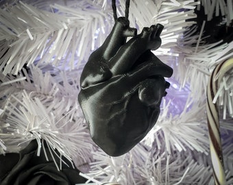 Anatomical Heart Tree Ornament • Gothic Holiday Home Decor • 3D Printed