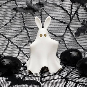 Easter Bunny Ghost Figurine • Easterween Decor • 3D Printed