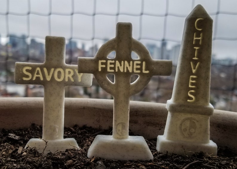 Custom Graveyard Garden Stake  Gothic Home Decor Goth Herb image 3