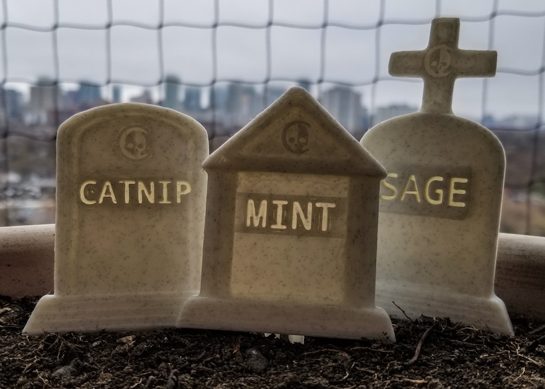 Custom Graveyard Garden Stake  Gothic Home Decor Goth Herb image 2