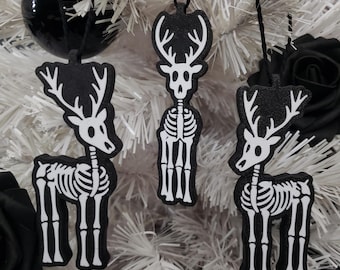 Skelett Rentier Ornamente • Gothic Holiday Home Dekor • 3D gedruckt