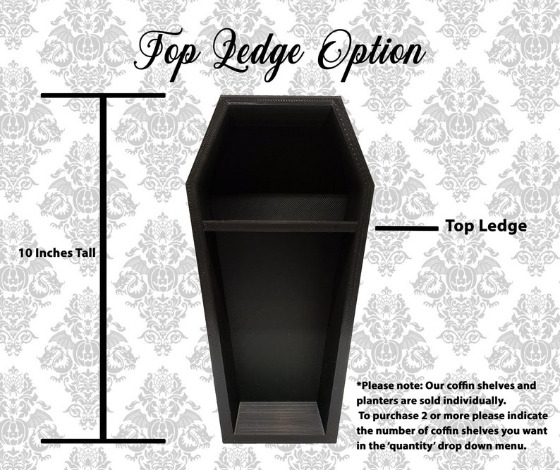 Classic Coffin Shelf 10 inch Tall Gothic Home Decor 3D Printed image 4