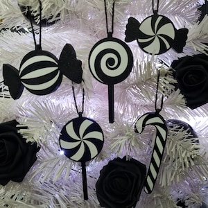 Candy Tree Ornaments • Gothic Holiday Home Decor • 3D Printed