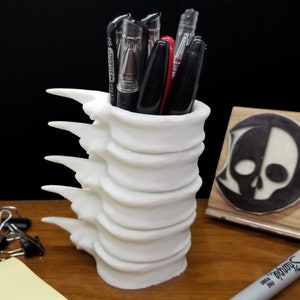 Human Spine Pen Cup • Gothic Home Decor • 3D Printed