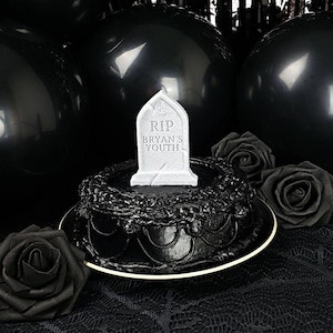 RIP *CUSTOM NAME* Youth Tombstone Cake Topper / Garden Marker || Birthday Goth, Gothic, Love, Occasion Holiday Dark Customizable