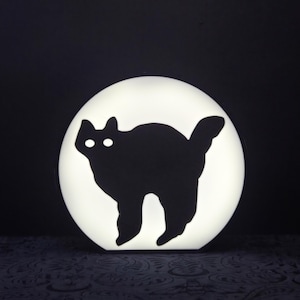 Spooky Sugar Cookie Lamp - Black Cat • Gothic Home Decor • 3D Printed