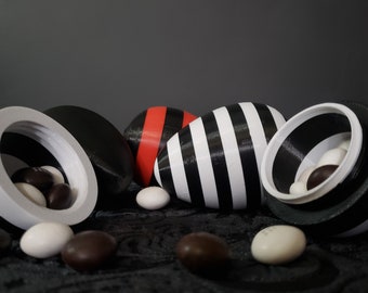 Easter fillable Stash Eggs - Striped & Solid • Easterween Accessory • 3D Printed