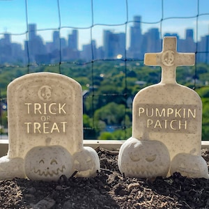 Halloween Headstone Garden Markers • Gothic Home Garden Decor • 3D Printed