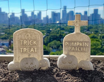 Halloween Headstone Garden Markers • Gothic Home Garden Decor • 3D Printed