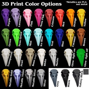 a group of different color options for a 3d print