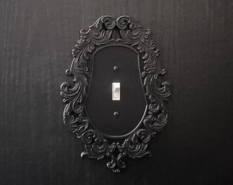Victorian Frame Switch Plate Cover - Round Oversized • Gothic Home Hardware • 3D Printed #1
