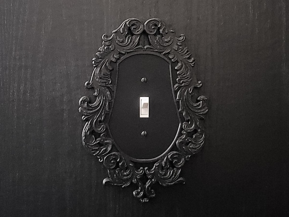 Victorian Frame Switch Plate Cover - Round Oversized • Gothic Home Hardware • 3D Printed #1