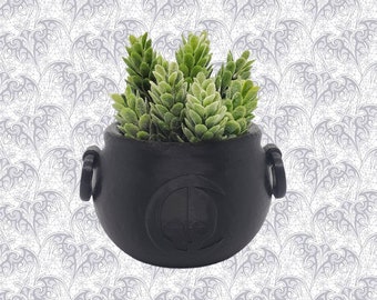 Cauldron Succulent Planter • Gothic Home Garden Decor • 3D Printed