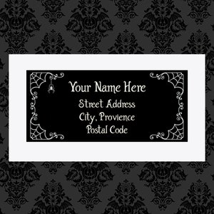 Custom Spiderweb Return Address label tags 8X6 Sticker Sheet Stickers Witchy Gothic gifts wrapping goth horror occult Ouija stationary