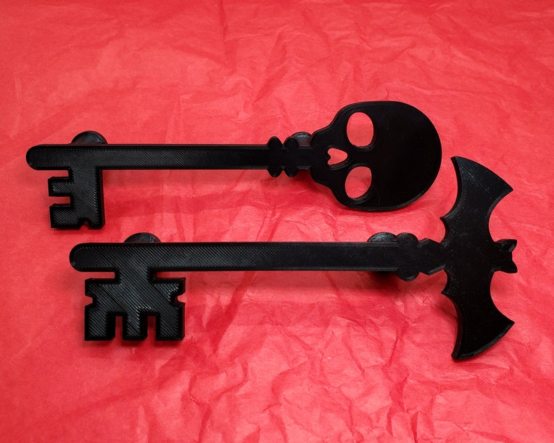 Bat Skeleton Key Drawer Pull Gothic Home Hardware Decor 3D Printed image 4