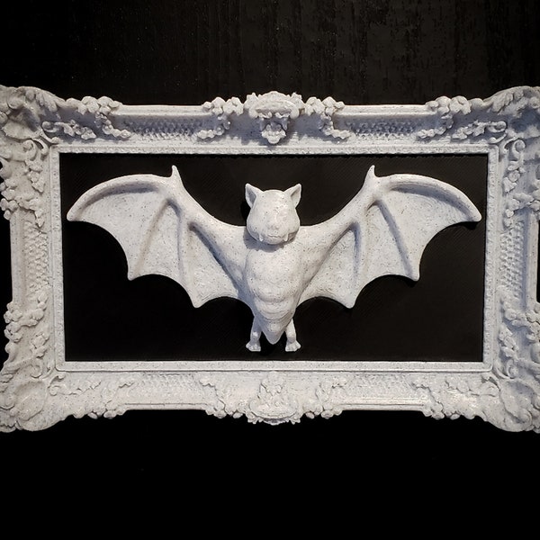 Bat Frame Wall Art • Gothic Home Decor • 3D Printed