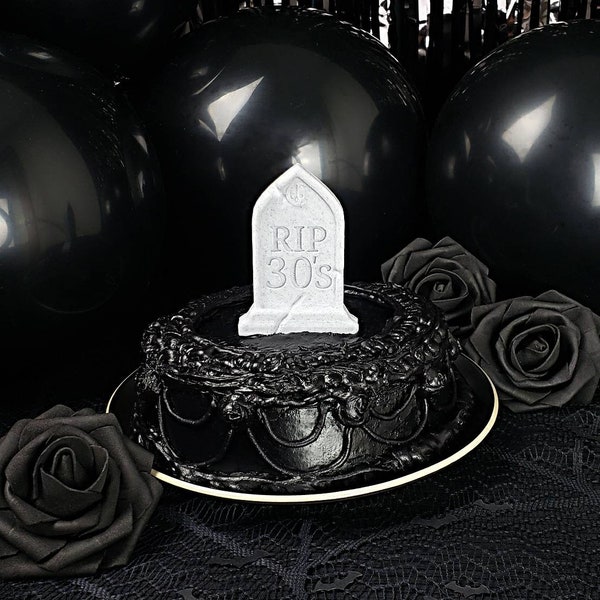 RIP 20s 30s 40s 50s 60s 70s 80s 90sTombstone Cake Topper / Garden Marker || RIP Youth Birthday Goth, Gothic, Love, Occasion Dark Coffin Card
