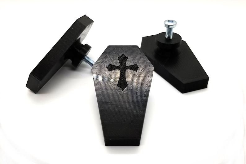 Coffin Cabinet Knobs Gothic Home Hardware Decor 3D Printed image 1