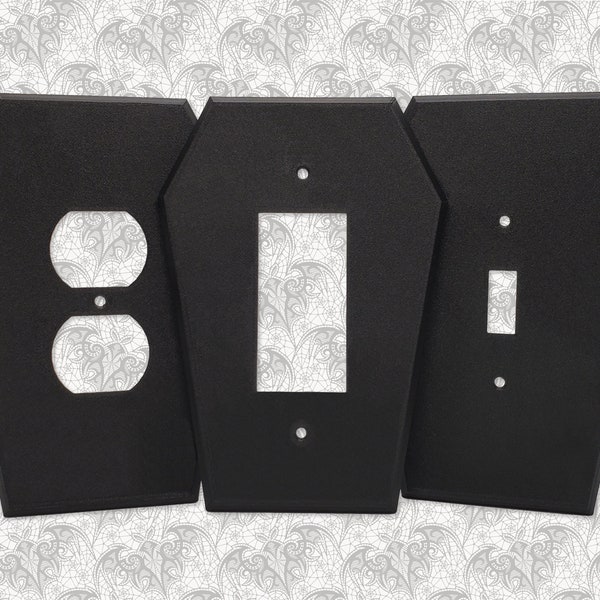 Coffin Light Switch Cover • Gothic Home Hardware Decor • 3D Printed