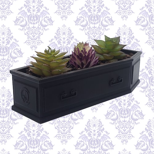 Coffin Succulent Planter • Gothic Home Garden Decor • 3D Printed