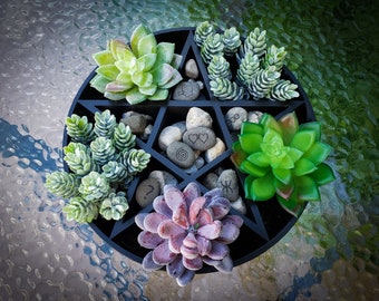 Plantagram Pentagram Star Succulent Planter v2 • Gothic Home Garden Decor • 3D Printed