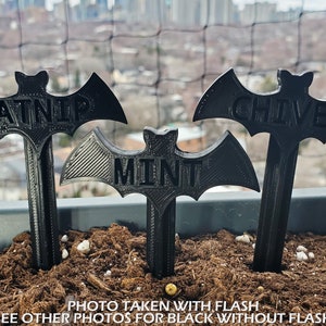 Bat Garden Markers Gothic Home Garden Decor Personalized 3D Print Black