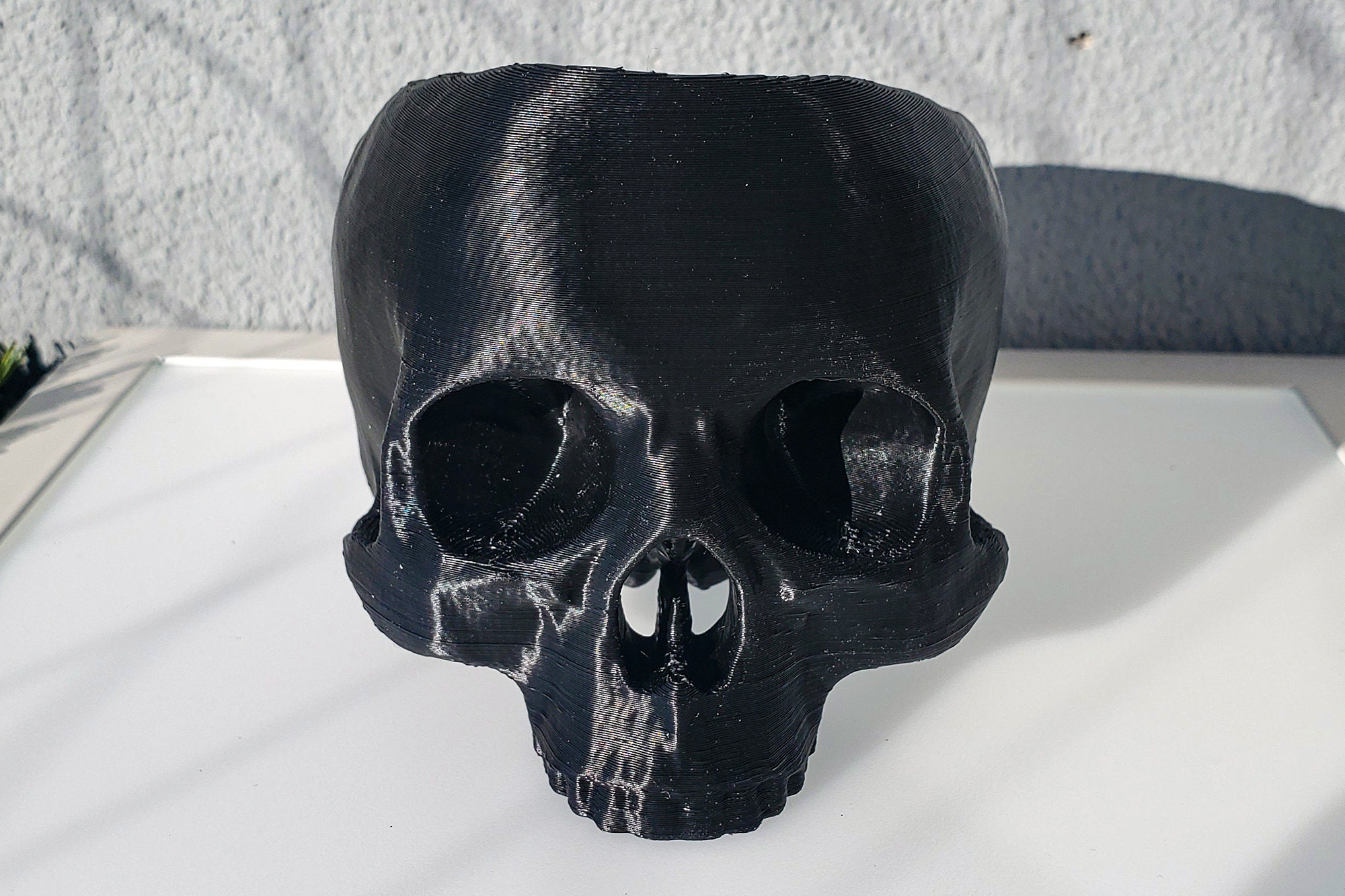 Skull Succulent Planter • Gothic Home Garden Decor • 3D Printed