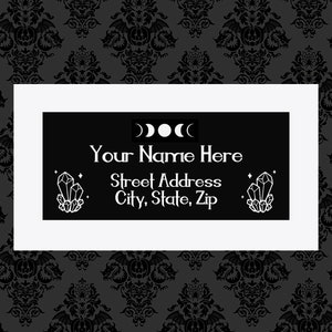 Custom Crystal Return Address label tags 8X6 Sticker Sheet Stickers Witchy Gothic gifts wrapping goth horror occult Ouija stationary