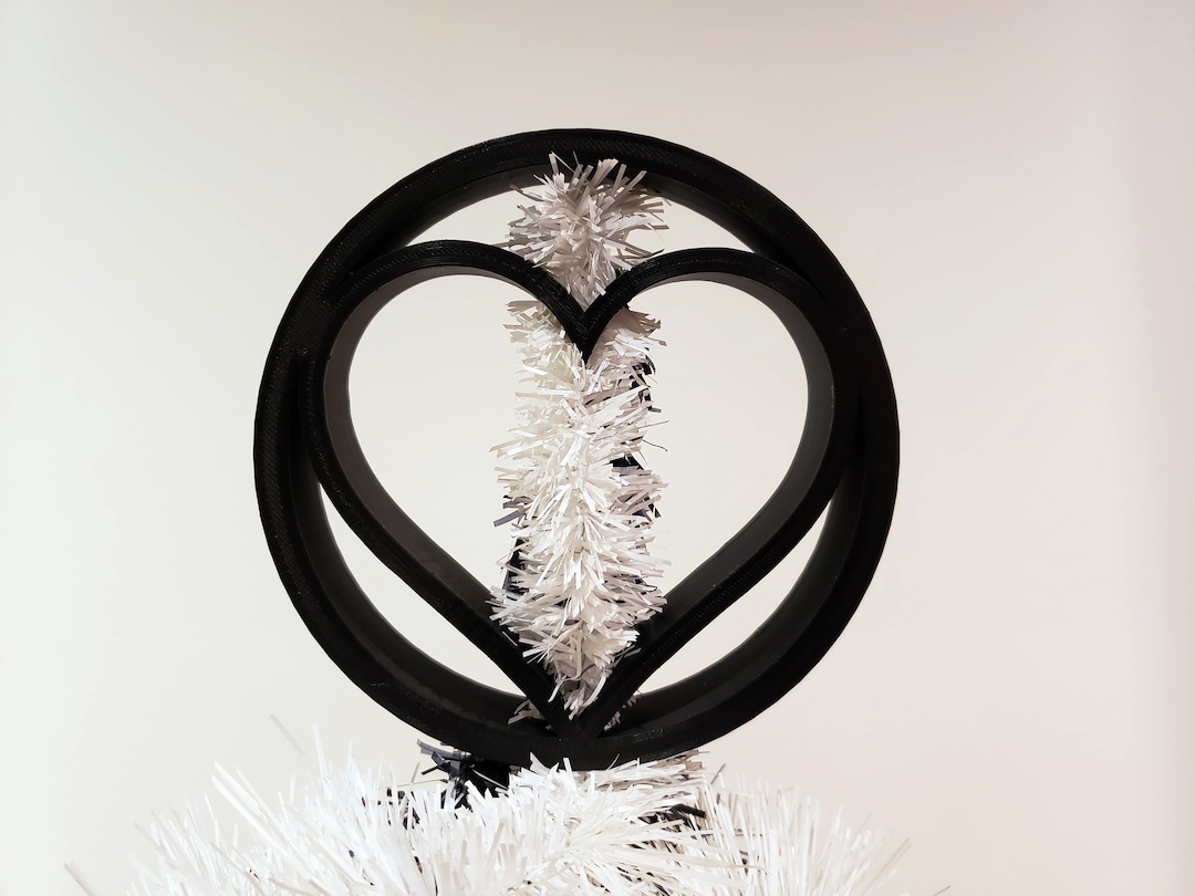 Heart Tree Topper Loving Holiday Home Decor 3D Printed Etsy
