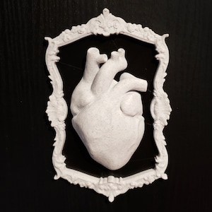 Anatomical Heart Frame Wall Art • Gothic Home Decor • 3D Printed