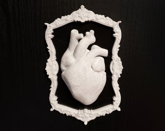 Anatomical Heart Frame Wall Art • Gothic Home Decor • 3D Printed