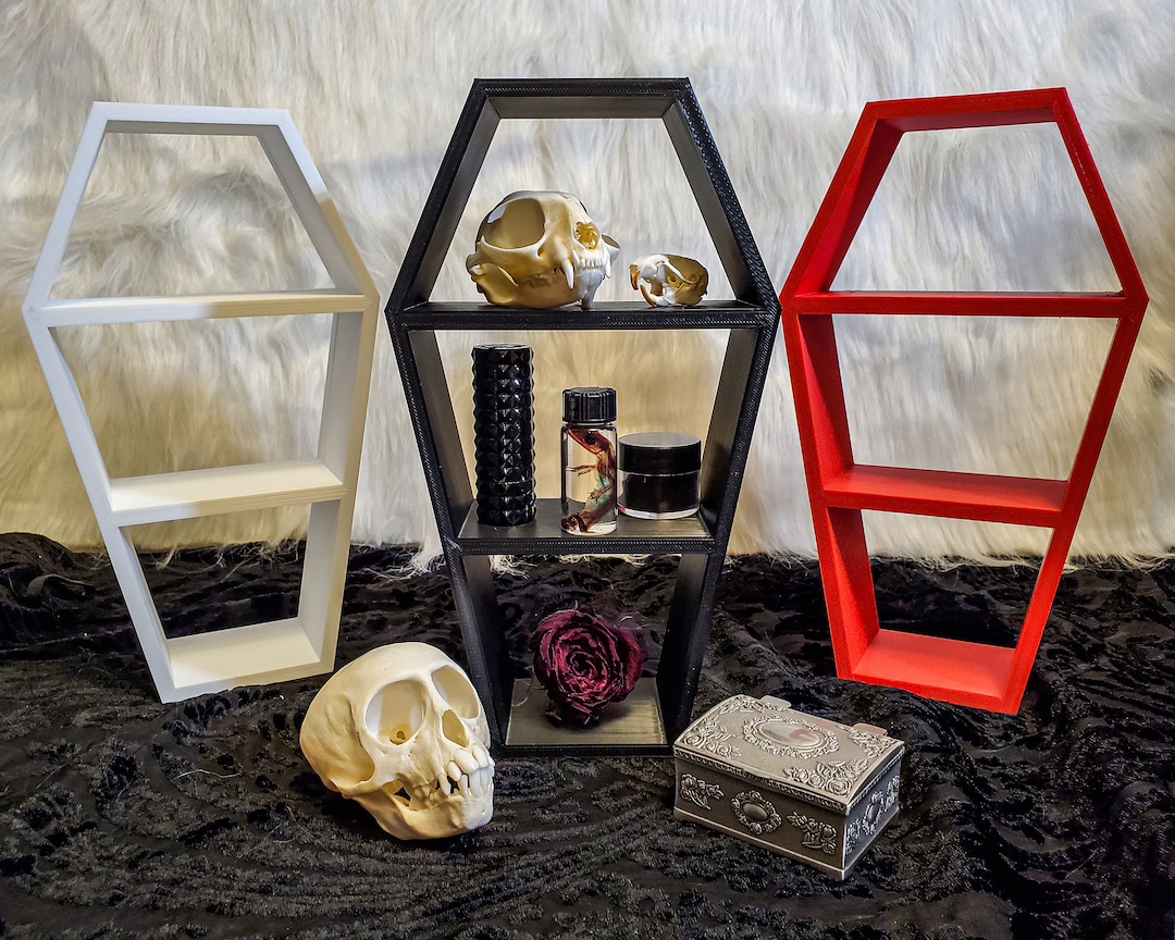Coffin Shelf 10&quot; Tall • Gothic Home Decor • 3D Printed