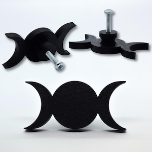 Triple Moon Schrankknopf • Gothic Home Hardware Dekor • 3D Gedruckt