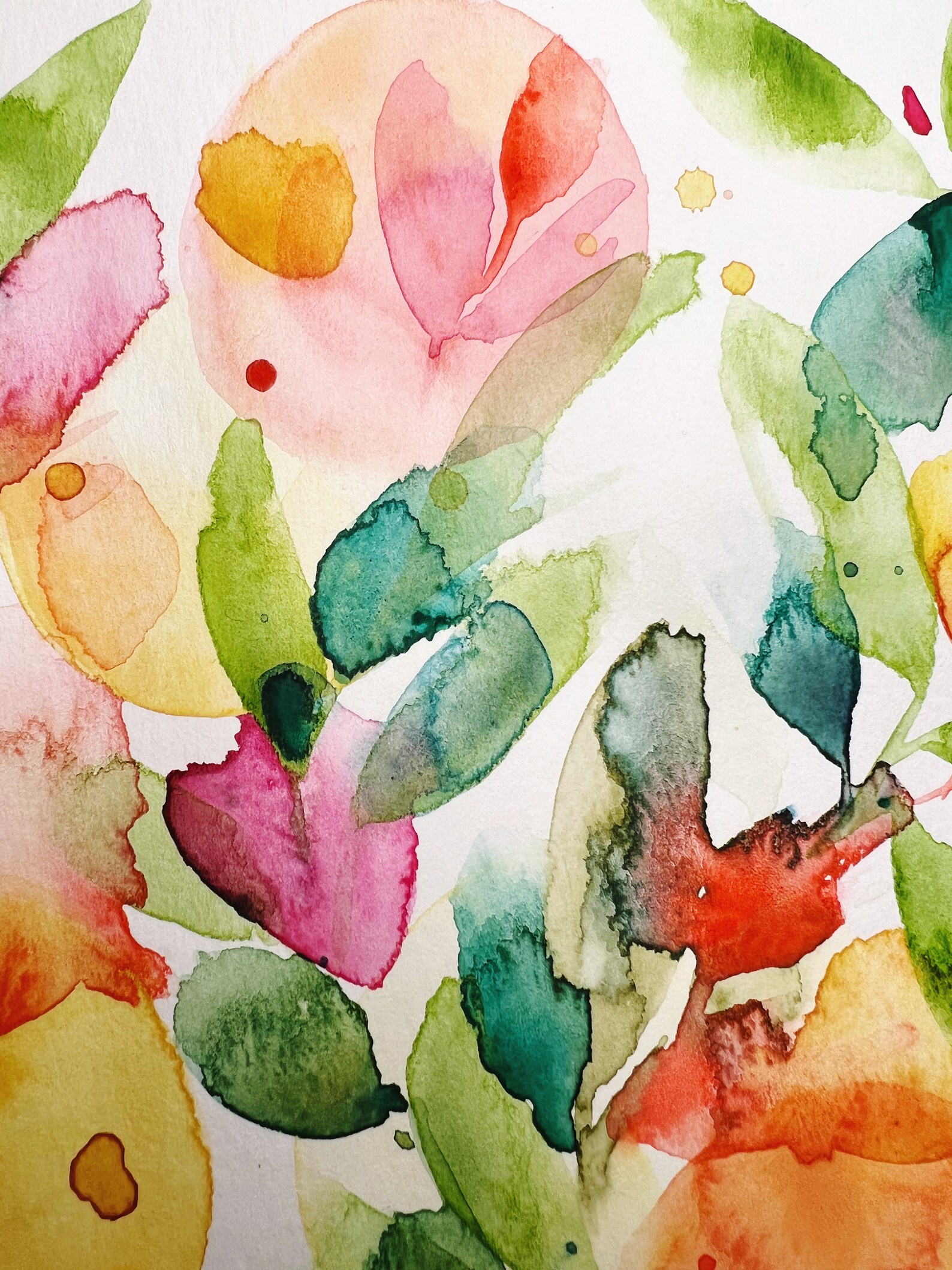 Orange Blossom PRINT. Abstract Watercolor Botanical Painting, Citrus ...