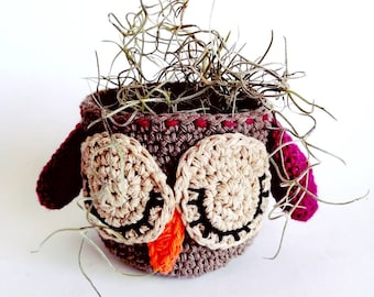 Etsy Crochet Owl PATTERN,  Planter Basket, Digital Pattern, pdf Easy Crochet Pattern, Crochet Owl Planter, Therapy Crochet